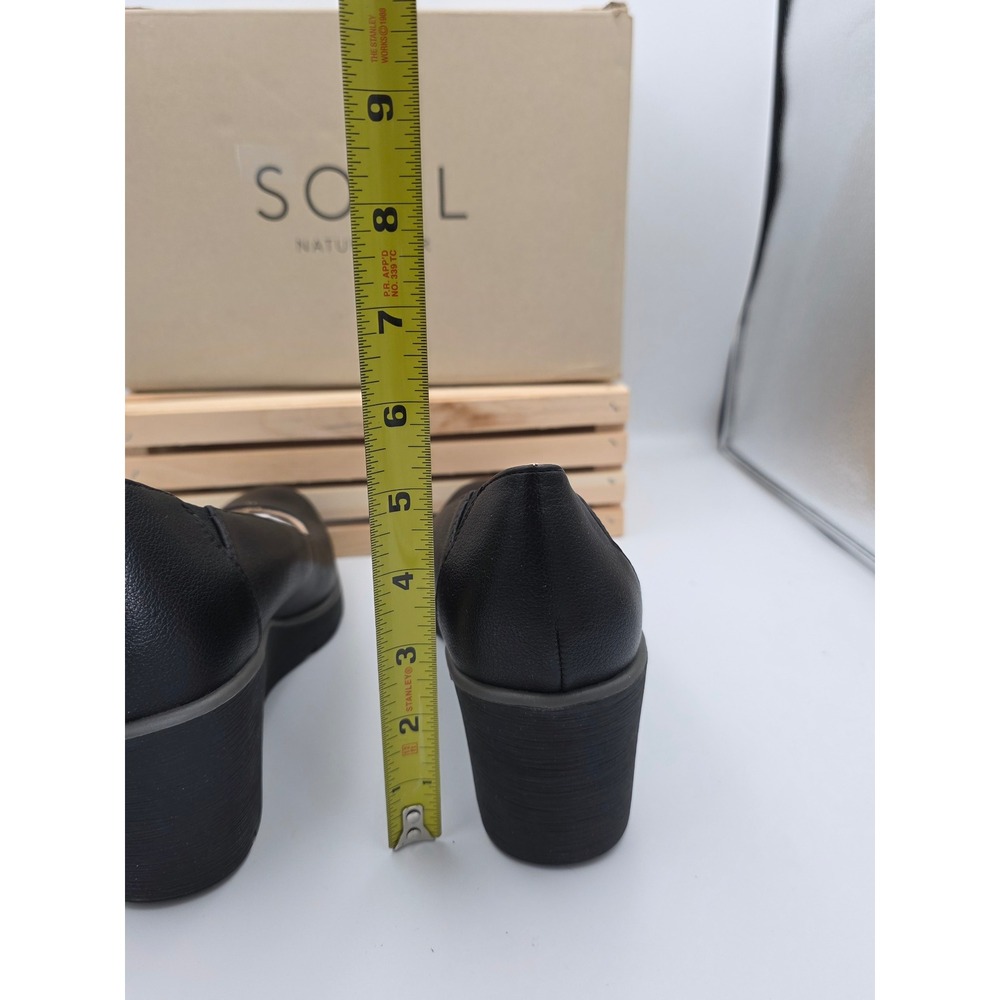 Soul Naturalizer Wedge Pump Women 9.5 Black Platform Comfort Slip On Shoes - Picture 5 of 6